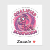 Gekwalificeerde Boekenwurm Sticker Boeklievend Sch (Vel)