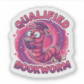 Gekwalificeerde Boekenwurm Sticker Boeklievend Sch (Voorkant)