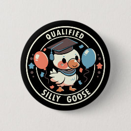 gekwalificeerde Gekke gans Ronde Button 5,7 Cm