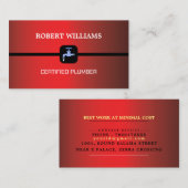 Gekwalificeerde Home plumber red sjabloon met tape Visitekaartje (Voorkant / Achterkant)
