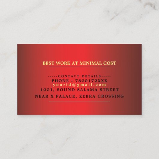 Gekwalificeerde Home plumber red sjabloon met tape Visitekaartje (Achterkant)