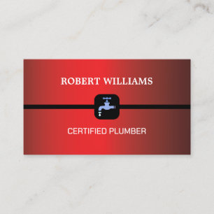 Gekwalificeerde Home plumber red sjabloon met tape Visitekaartje