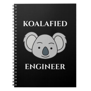 Gekwalificeerde ingenieur Cute Koala Grappige Baan Notitieboek