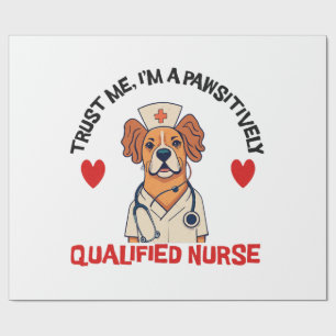 Gekwalificeerde Verpleegster Pawsitively Cadeaupapier