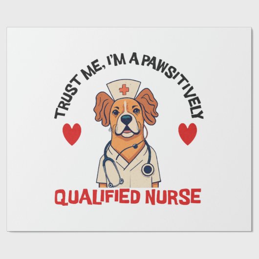 Gekwalificeerde Verpleegster Pawsitively Cadeaupapier (Vlak)