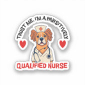 Gekwalificeerde Verpleegster Positief Sticker (Voorkant)