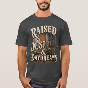 Gekweekt op Stof en Droombeelden Vintage Western D T-shirt