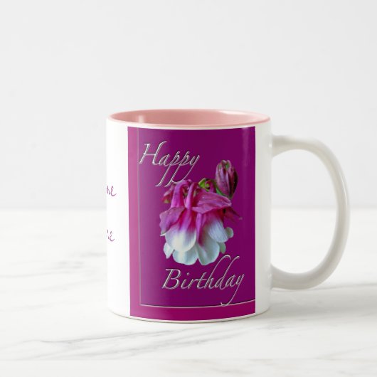 Gekweekte Columbine Birthday Mok personaliseren (Rechts)