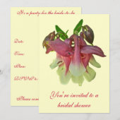 Gekweekte Columbine Bridal Shower Invitation Kaart (Voorkant / Achterkant)