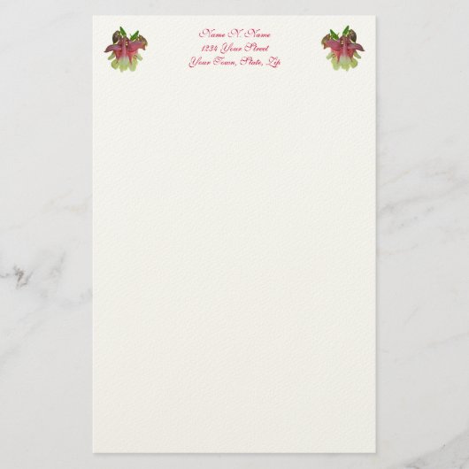 Gekweekte Columbine Letterhead Briefpapier (Voorkant)