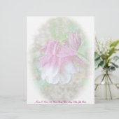 Gekweekte Columbine Letterhead roze Briefhoofd Sjabloon (Staand voorkant)