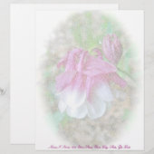 Gekweekte Columbine Letterhead roze Briefhoofd Sjabloon (Voorkant / Achterkant)