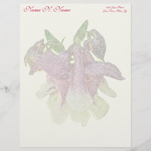 Gekweekte Columbine Letterhead Yellow Persoonlijk Briefhoofd (Voorkant)