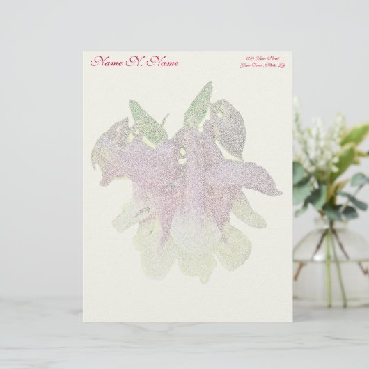 Gekweekte Columbine Letterhead Yellow Persoonlijk Briefhoofd (Staand voorkant)