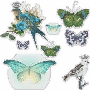 gekweekte vogels en vlinders sticker