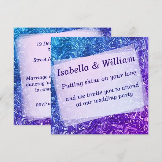 Gekweelde curven blauw tot violet kaart (Voorkant / Achterkant)