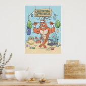 Gekwelde Garnaal Poster - Grappige Gym Muur Kunst (Keuken)