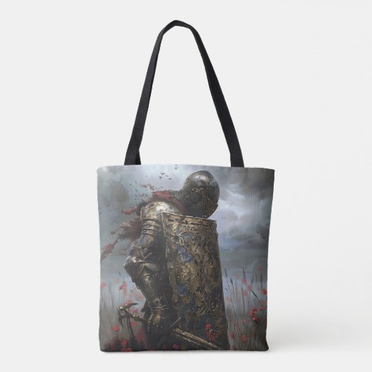 gekwelde ridder tote bag (Achterkant)