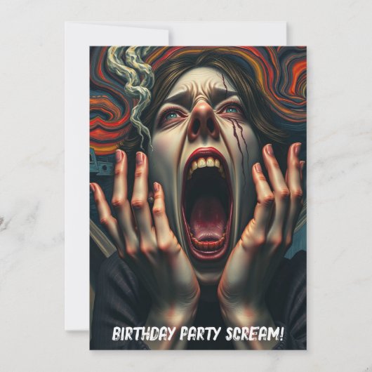 Gekwelde Vrouw Haunting Scream 50ste Verjaardag Kaart (Voorkant)