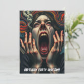 Gekwelde Vrouw Haunting Scream 50ste Verjaardag Kaart (Staand voorkant)