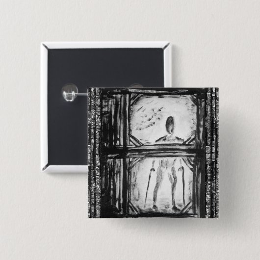 Gekwetste Man Vierkante Button 5,1 Cm (Voorkant /achterkant)