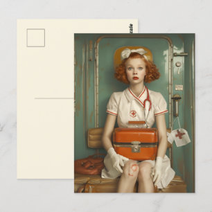 Gekwetste verpleegster briefkaart