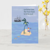 Gel Well Kaart voor Young Boy met Pirate (Gele Bloem)