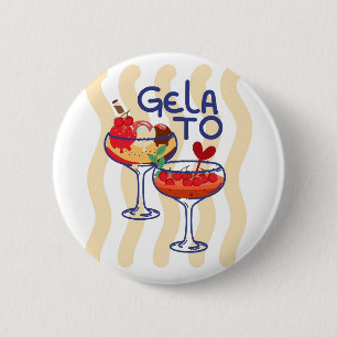 🍦 GELA TO – Schattig Retro Ijs Grafisch Ronde Button 5,7 Cm