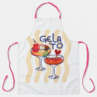 🍦 GELA TO – Schattig Retro Ijs Grafisch Schort