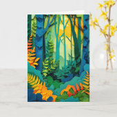 Gelaagd bos ochtendlicht kaart (Gele Bloem)
