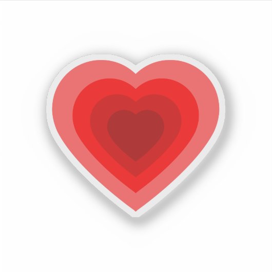 Gelaagd hartontwerp sticker (Voorkant)