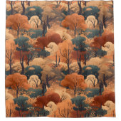 Gelaagd herfstboslandschap - Rustiek bos Douchegordijn (Voorkant)