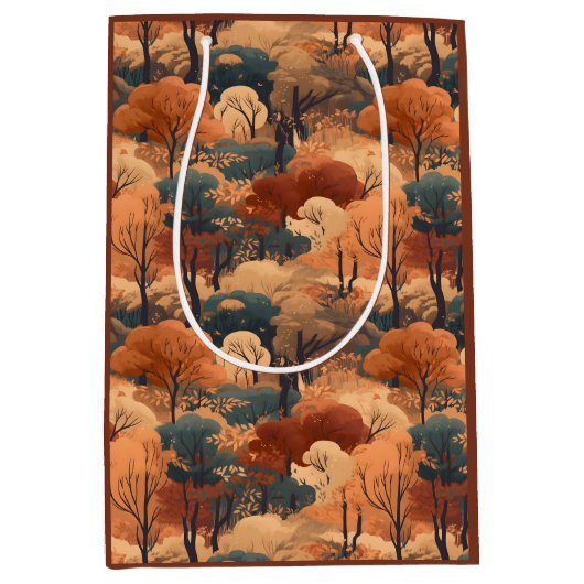 Gelaagd herfstboslandschap - Rustiek bos Medium Cadeauzakje (Voorkant)