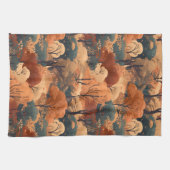 Gelaagd herfstboslandschap - Rustiek bos Theedoek (Horizontaal)