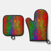 "Gelaagd in kleur" Oven Mitt & Potholder Set (Voorkant)