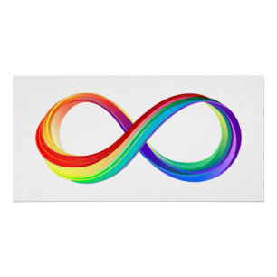 Gelaagd oneindigheidssymbool in regenboogkleuren perfect poster