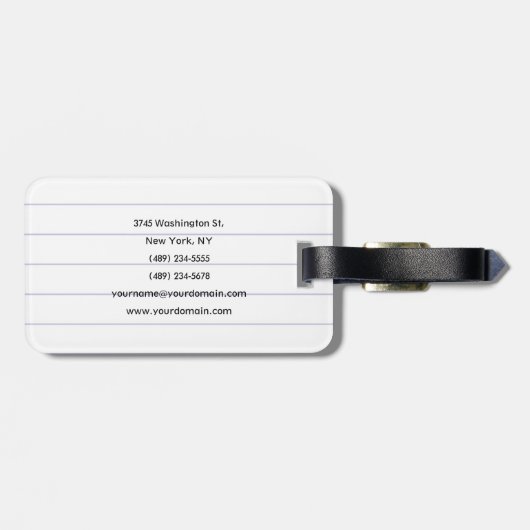 Gelaagd papier met een modern minimalistisch minim bagagelabel (Achterkant horizontaal)