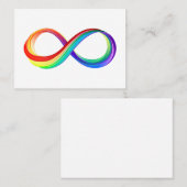 Gelaagd Rainbow Infinity symbool Aanbevelingskaartje (Voorkant / Achterkant)