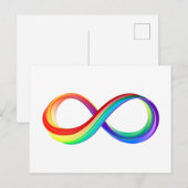 Gelaagd Rainbow Infinity symbool Aankondigingskaart (Voorkant / Achterkant)