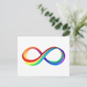 Gelaagd Rainbow Infinity symbool Aankondigingskaart (Staand voorkant)