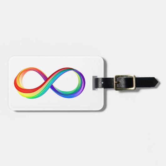 Gelaagd Rainbow Infinity symbool Bagagelabel (Voorkant horizontaal)