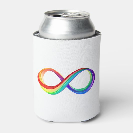 Gelaagd Rainbow Infinity symbool Blikjeskoeler (Blikje Voorkant)
