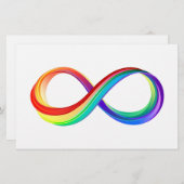 Gelaagd Rainbow Infinity symbool Briefpapier (Voorkant / Achterkant)
