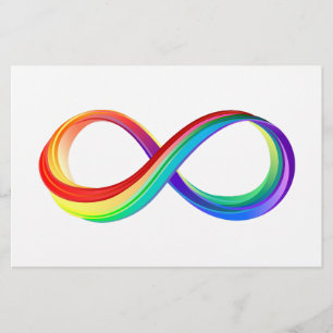 Gelaagd Rainbow Infinity symbool Briefpapier