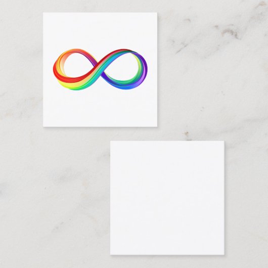 Gelaagd Rainbow Infinity symbool Contactkaartje (Voorkant / Achterkant)