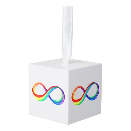 Gelaagd Rainbow Infinity symbool Decoratie (Voorkant hoekig)