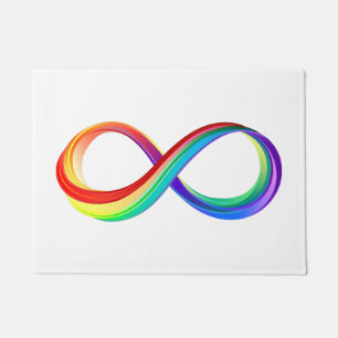 Gelaagd Rainbow Infinity symbool Deurmat