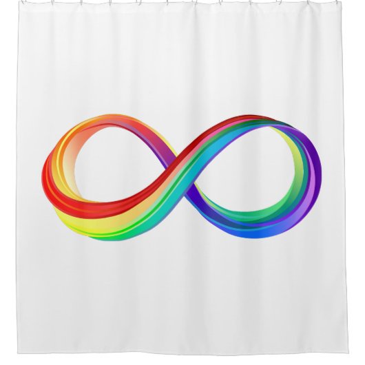 Gelaagd Rainbow Infinity symbool Douchegordijn (Voorkant)