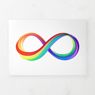 Gelaagd Rainbow Infinity symbool Drieluik Kaart