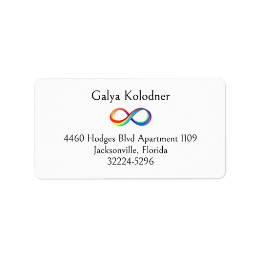 Gelaagd Rainbow Infinity symbool Etiket (Voorkant)